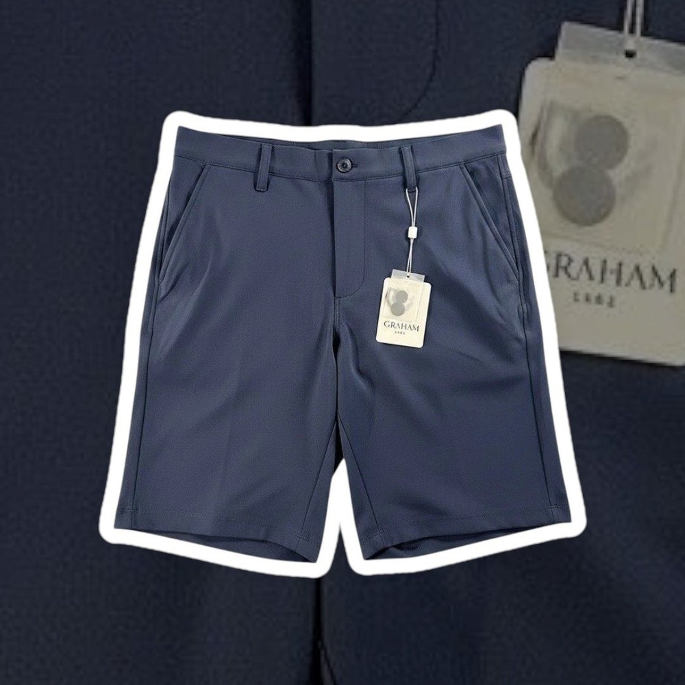 Graham Luxe Trace Golf Shorts 32 Blue Depths Nylon Spandex Stretch GL40324 NWT